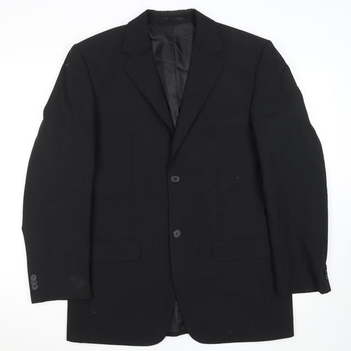 George Men's Black 38R Wool Blend Regular Fit Suit Jacket
