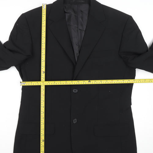 George Men's Black 38R Wool Blend Regular Fit Suit Jacket