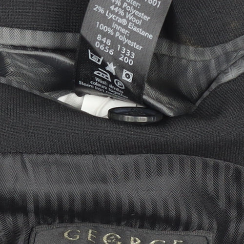 George Men's Black 38R Wool Blend Regular Fit Suit Jacket