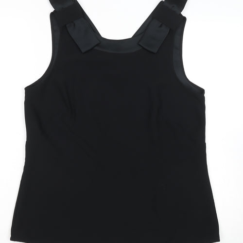 Gallery Women’s Black Size 14 Camisole Tank Top with Bow Straps