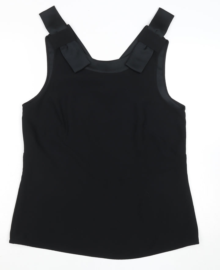 Gallery Women’s Black Size 14 Camisole Tank Top with Bow Straps