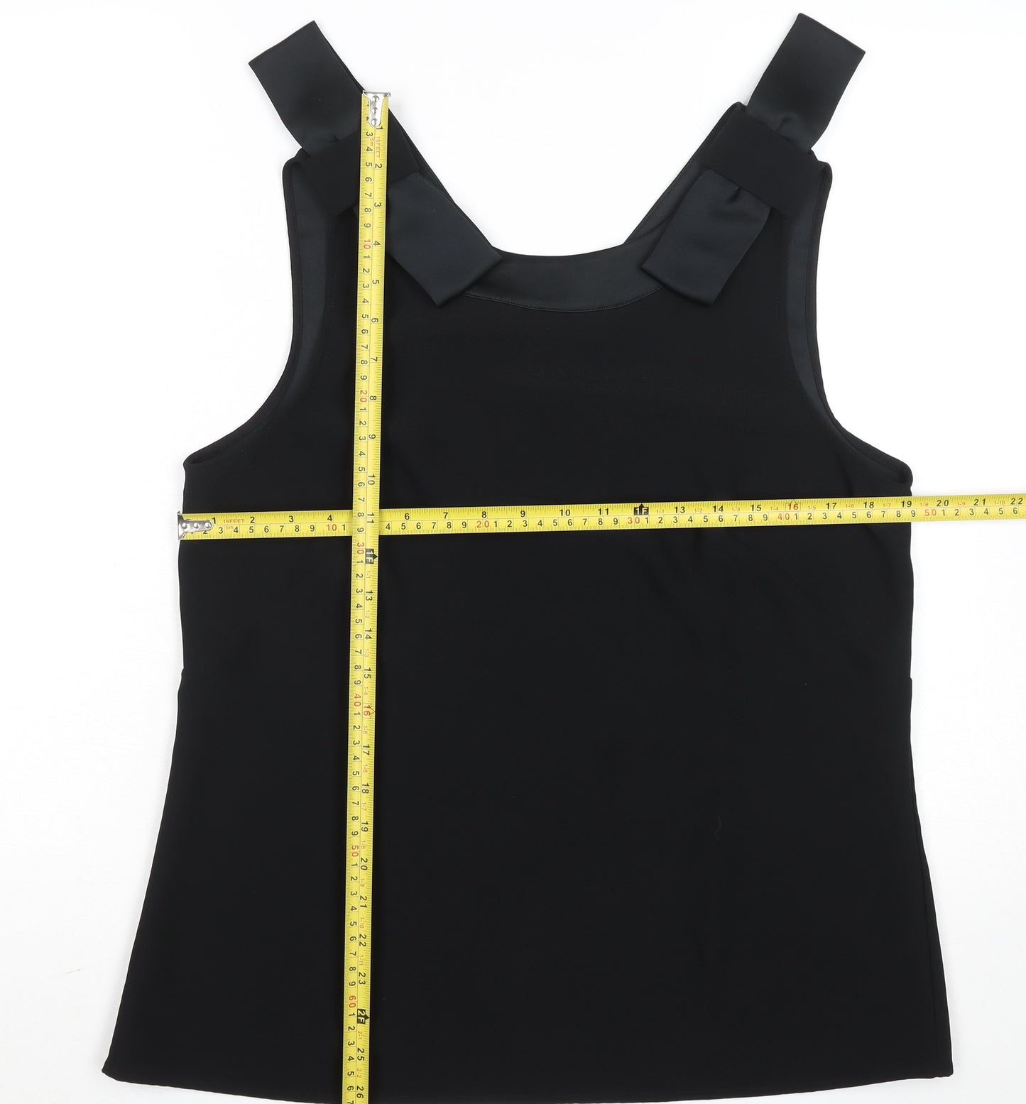 Gallery Women’s Black Size 14 Camisole Tank Top with Bow Straps