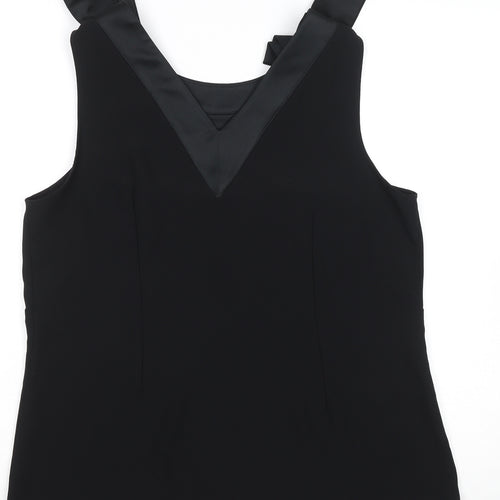 Gallery Women’s Black Size 14 Camisole Tank Top with Bow Straps