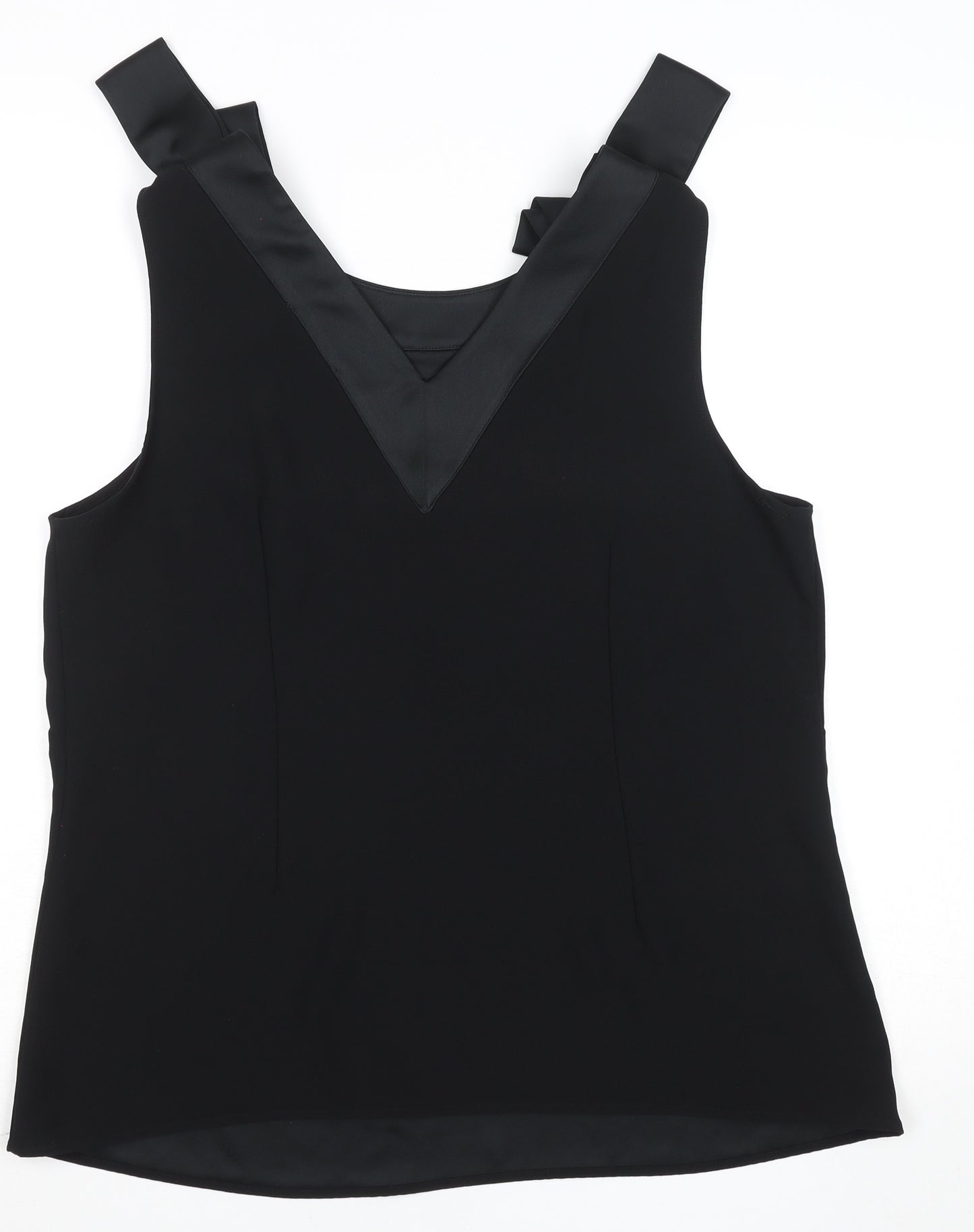 Gallery Women’s Black Size 14 Camisole Tank Top with Bow Straps