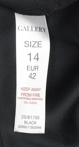 Gallery Women’s Black Size 14 Camisole Tank Top with Bow Straps