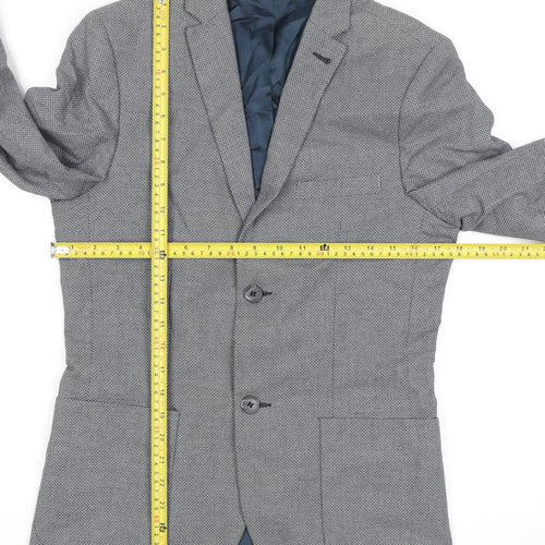 Topman Men's Grey Slim Fit Cotton Blazer Jacket Size 36