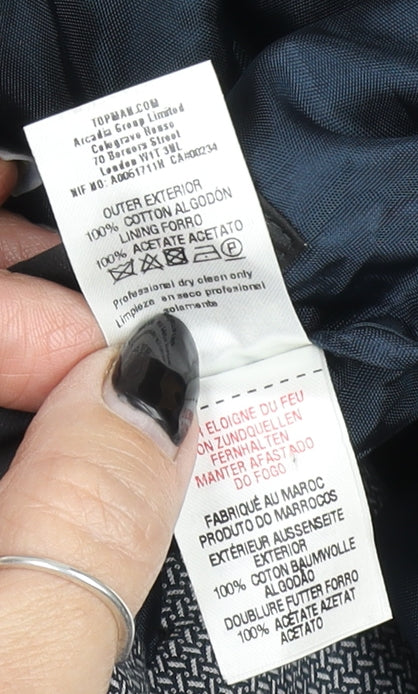 Topman Men's Grey Slim Fit Cotton Blazer Jacket Size 36