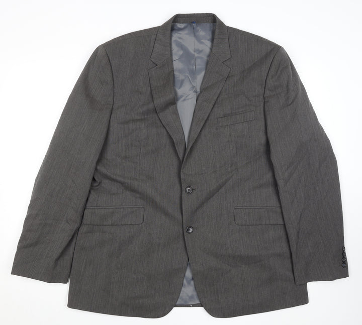 Burton Menswear London Men's Grey 46R Regular Fit Wool Blend Blazer