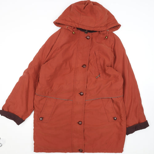Marks and Spencer Women’s Russet Brown Long Hooded Parka Coat UK 12