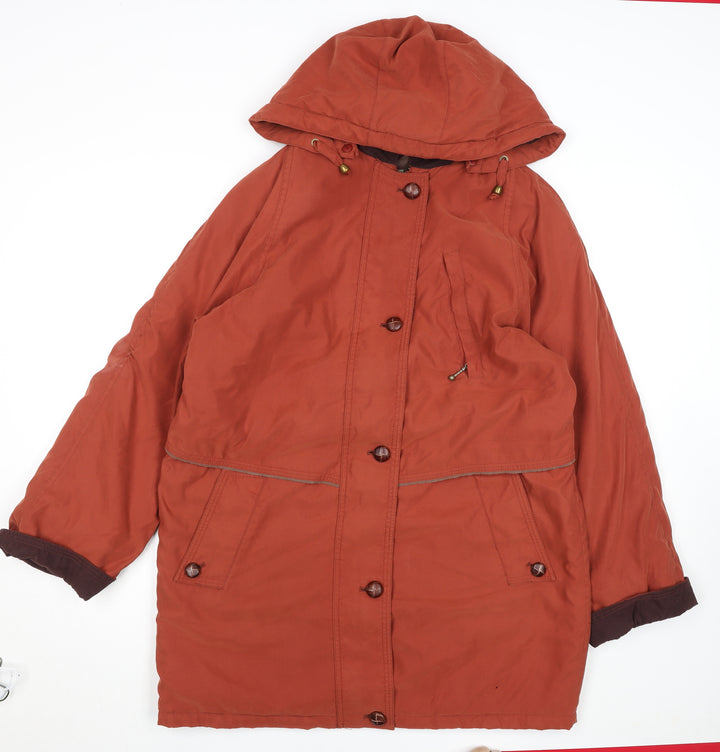 Marks and Spencer Women’s Russet Brown Long Hooded Parka Coat UK 12