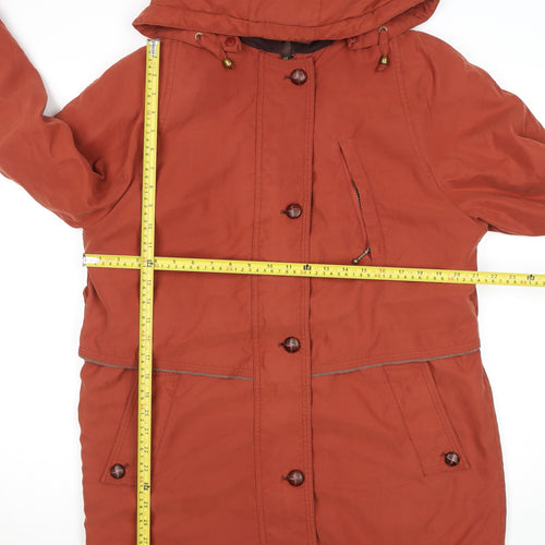 Marks and Spencer Women’s Russet Brown Long Hooded Parka Coat UK 12