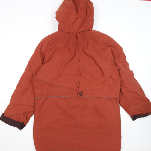 Marks and Spencer Women’s Russet Brown Long Hooded Parka Coat UK 12
