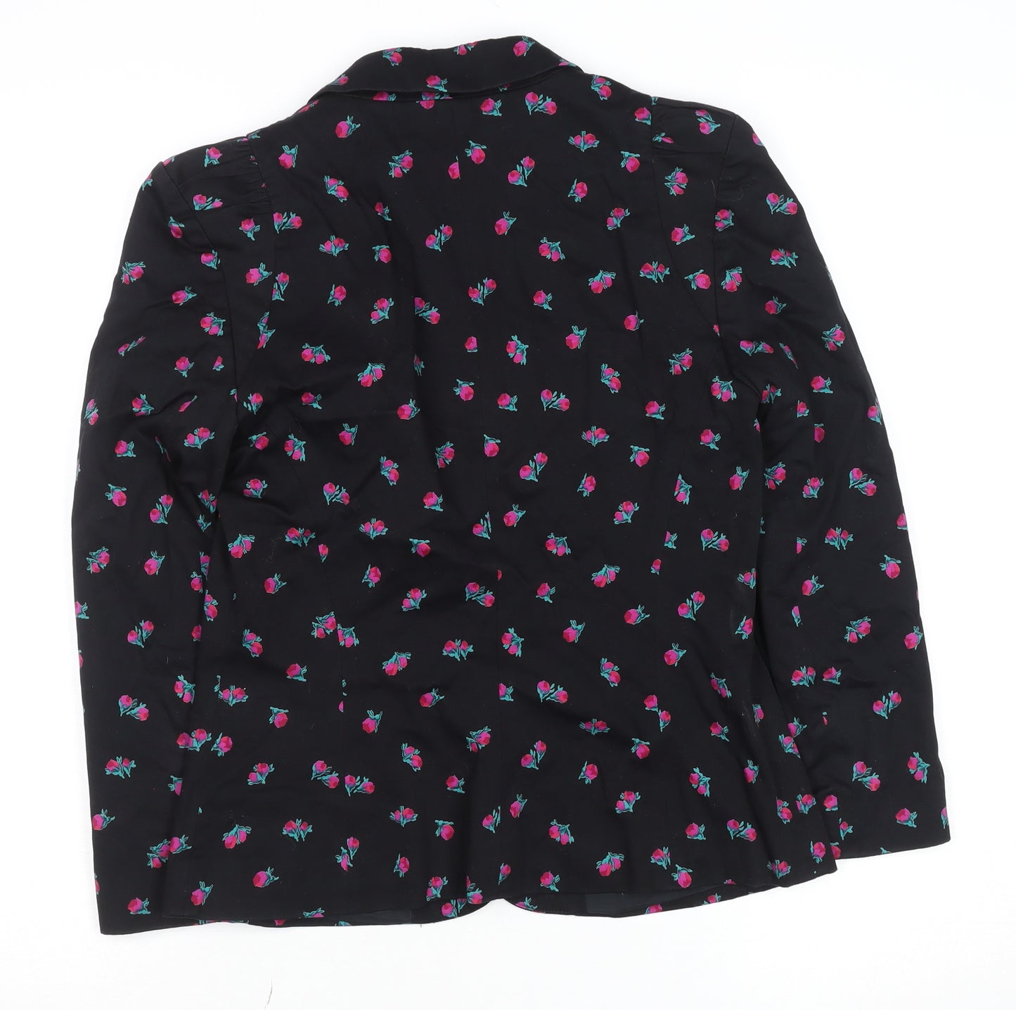 Oasis Women’s Black Floral Cotton Blend Blazer UK 12