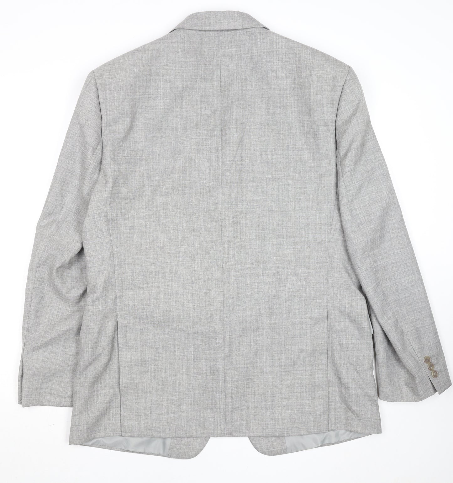 Men’s Grey Wool Blend 42R Classic Single Breasted Blazer