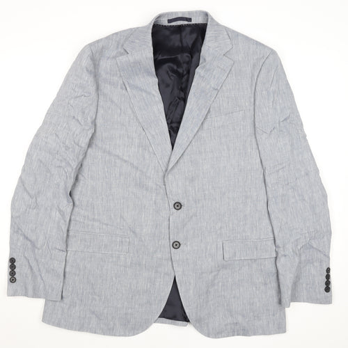 Marks and Spencer Autograph Men's Light Grey Linen Blend Two Button Blazer XL 42in Regular