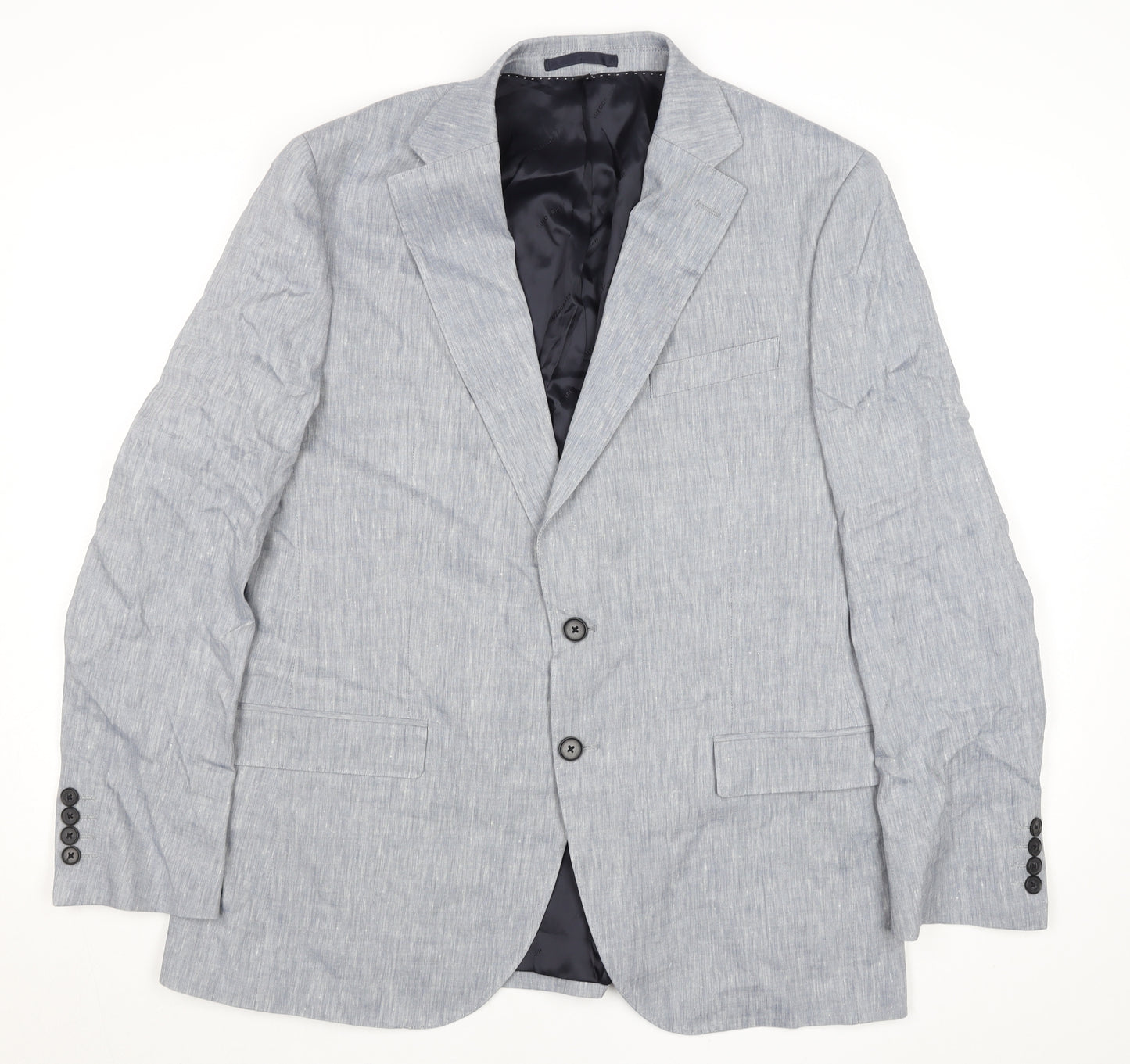 Marks and Spencer Autograph Men's Light Grey Linen Blend Two Button Blazer XL 42in Regular