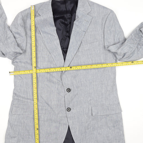 Marks and Spencer Autograph Men's Light Grey Linen Blend Two Button Blazer XL 42in Regular