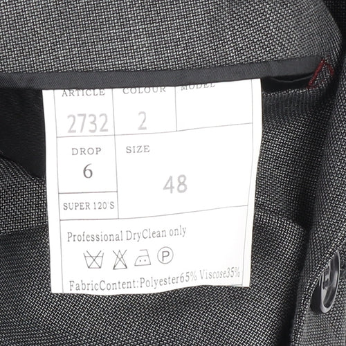 Sazio Men's Grey Size 48 Regular Fit Single-Breasted Blazer