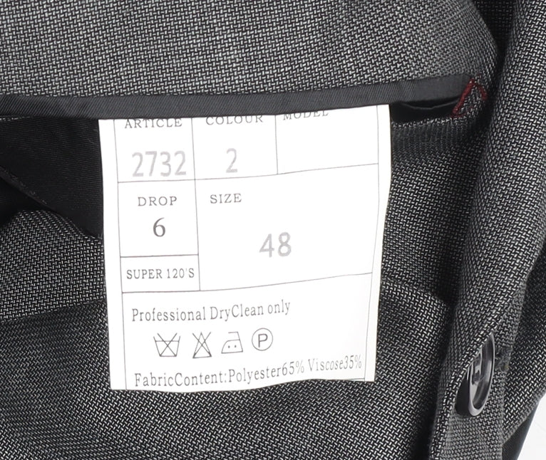 Sazio Men's Grey Size 48 Regular Fit Single-Breasted Blazer