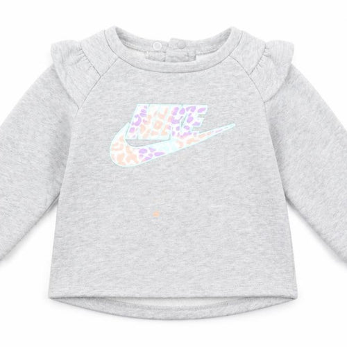 Nike Grey Animal Print Logo Long Sleeve Baby T-Shirt 18-24 Months
