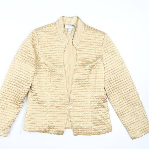 Joseph Ribkoff Women's Beige Quilted Satin Jacket UK 10 Elegant Short