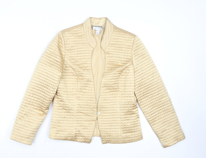 Joseph Ribkoff Women's Beige Quilted Satin Jacket UK 10 Elegant Short