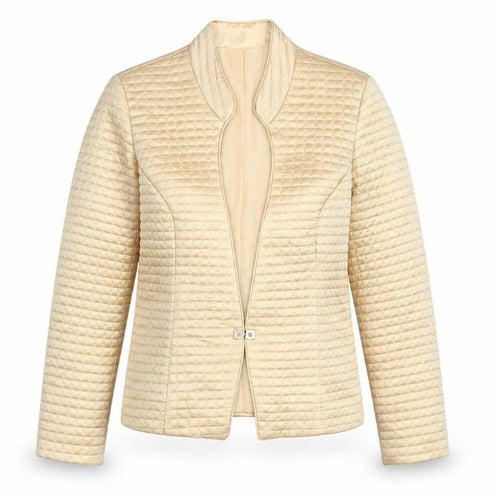 Joseph Ribkoff Women's Beige Quilted Satin Jacket UK 10 Elegant Short