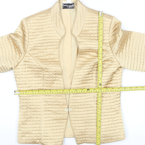 Joseph Ribkoff Women's Beige Quilted Satin Jacket UK 10 Elegant Short