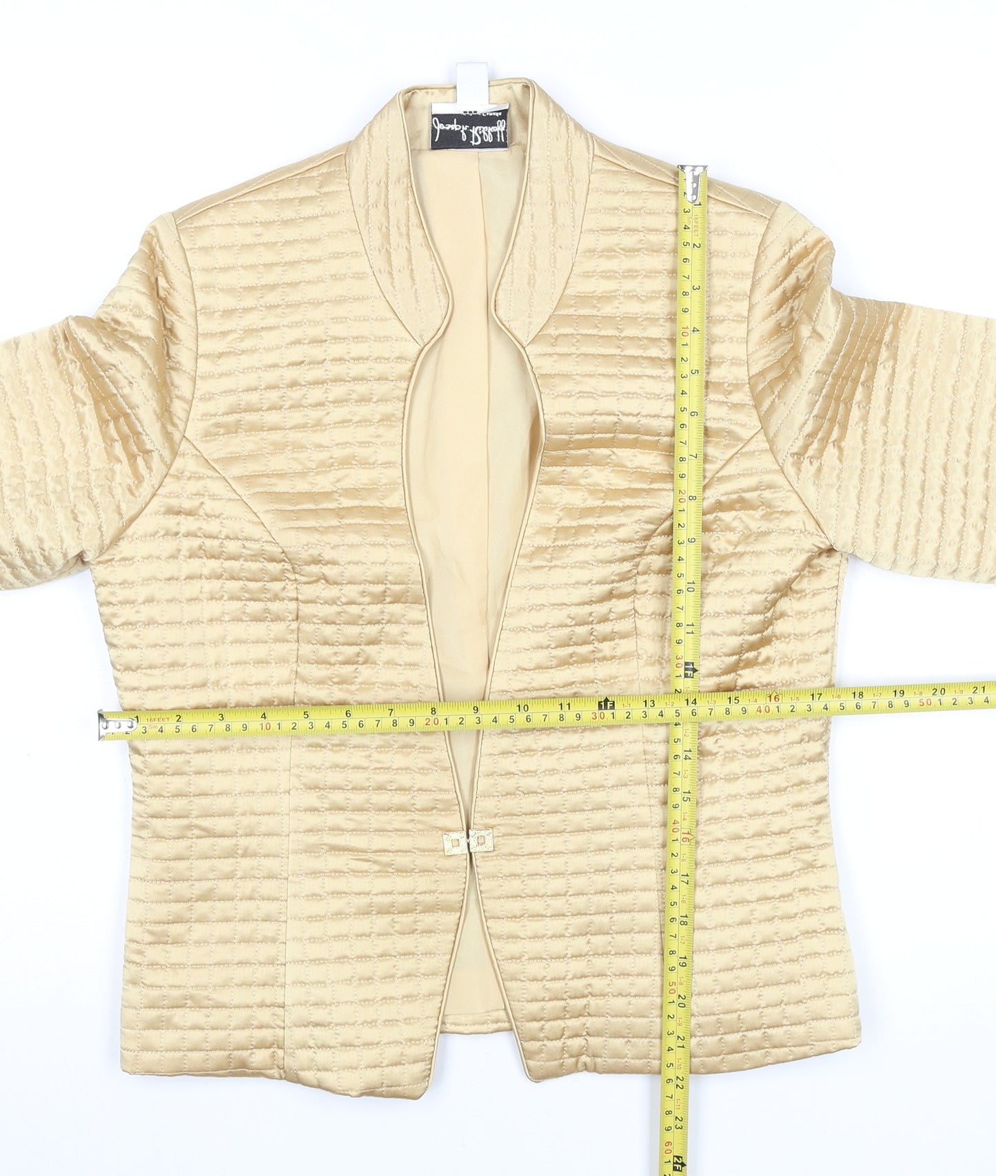 Joseph Ribkoff Women's Beige Quilted Satin Jacket UK 10 Elegant Short