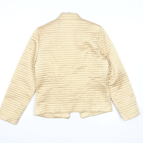 Joseph Ribkoff Women's Beige Quilted Satin Jacket UK 10 Elegant Short