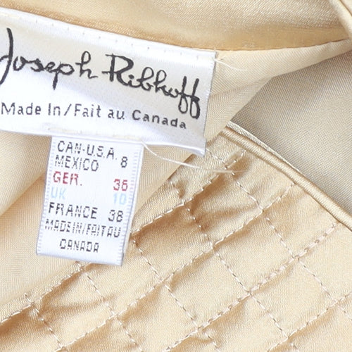 Joseph Ribkoff Women's Beige Quilted Satin Jacket UK 10 Elegant Short