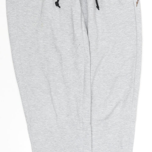 adidas Men's Grey Jogger Sweatpants S Regular Fit Cotton Blend