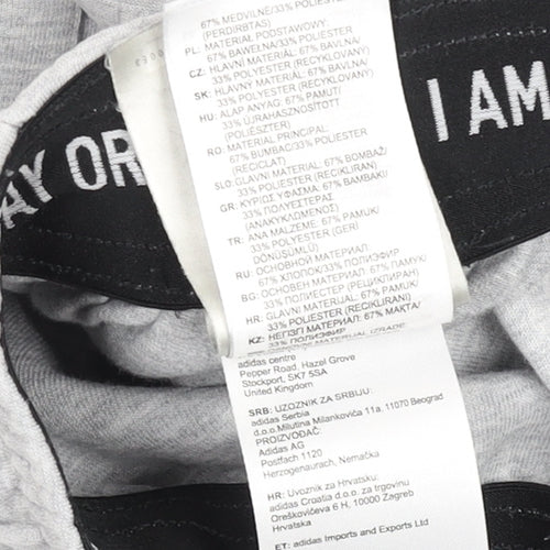 adidas Men's Grey Jogger Sweatpants S Regular Fit Cotton Blend