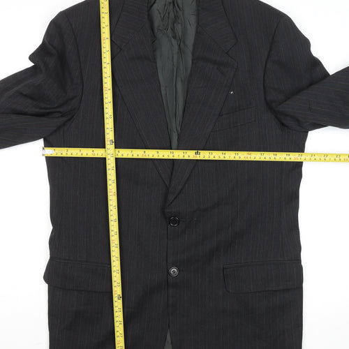 Marks and Spencer Men's Grey Pinstripe 38L Wool Blend Blazer Jacket