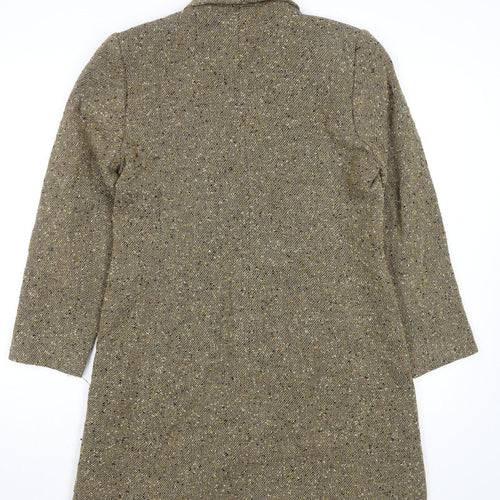 Windsmoor Women Beige Wool Blend Tweed Overcoat Size 12