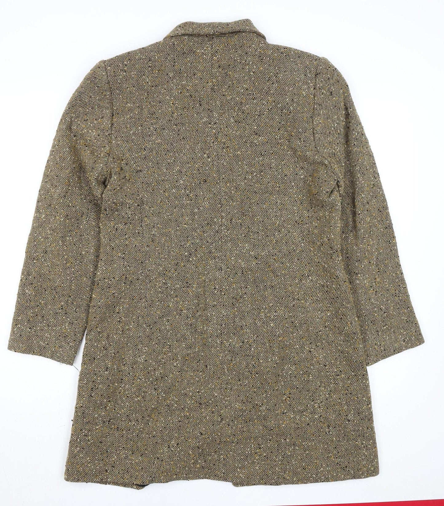 Windsmoor Women Beige Wool Blend Tweed Overcoat Size 12