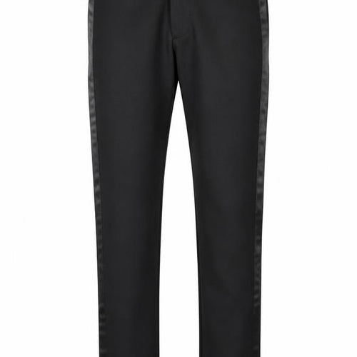 Zara Men Black Slim Fit Dress Pants 32W Formal Satin Trim Trousers
