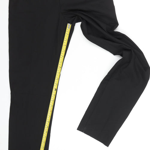 Zara Men Black Slim Fit Dress Pants 32W Formal Satin Trim Trousers