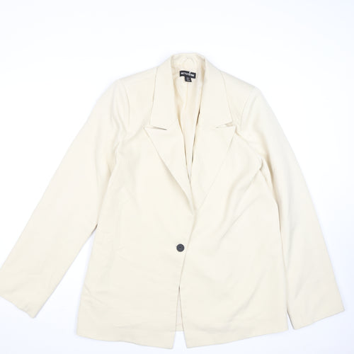 PrettyLittleThing Women Beige Size 10 Blazer Mid-Length Jacket