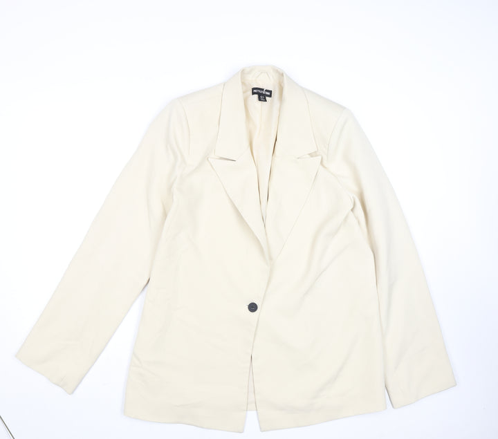 PrettyLittleThing Women Beige Size 10 Blazer Mid-Length Jacket