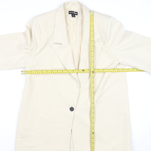 PrettyLittleThing Women Beige Size 10 Blazer Mid-Length Jacket