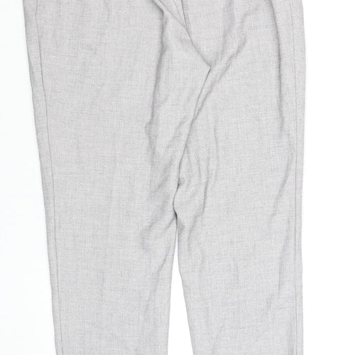 H&M Women's Grey Regular Fit Elastic Waist Tapered Trousers Size 10