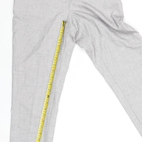 H&M Women's Grey Regular Fit Elastic Waist Tapered Trousers Size 10