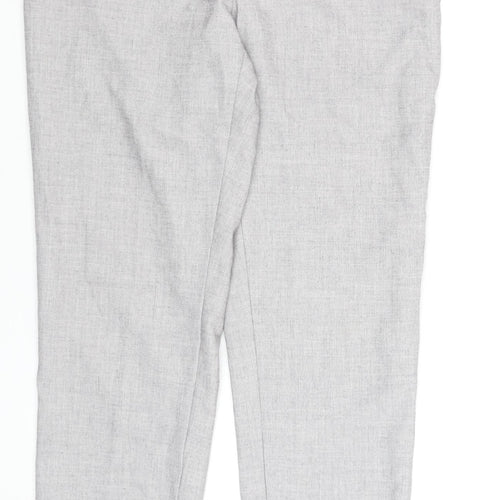 H&M Women's Grey Regular Fit Elastic Waist Tapered Trousers Size 10