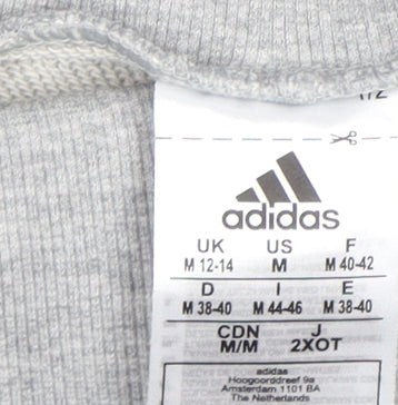 Adidas Womens Grey M Jogger Trousers Elastic Waist Side Stripes