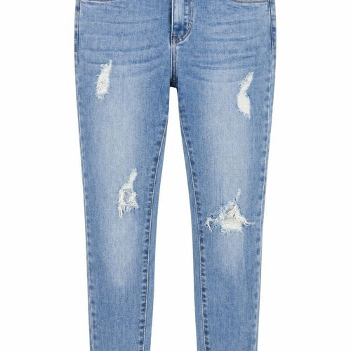 Redial Women's Blue Distressed Skinny Jeans UK 10