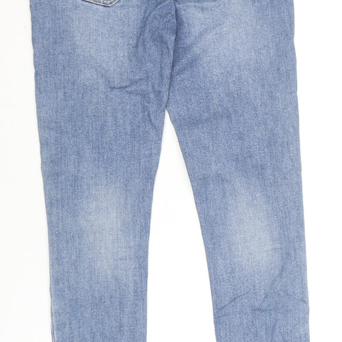 Redial Women's Blue Distressed Skinny Jeans UK 10