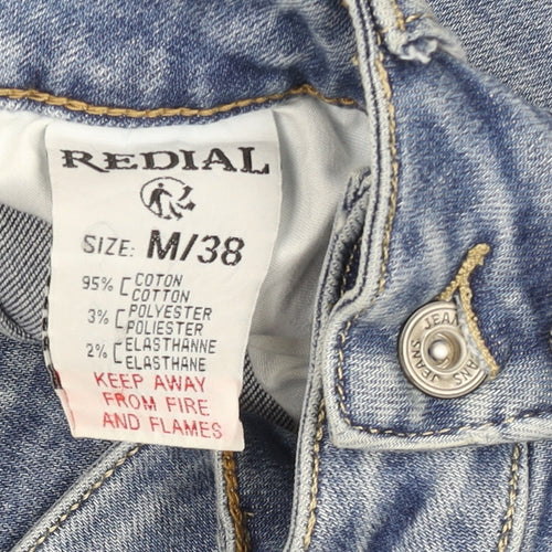 Redial Women's Blue Distressed Skinny Jeans UK 10