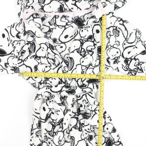 Marks and Spencer Girls White Snoopy Hooded Fleece Robe 8-9 Years