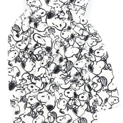 Marks and Spencer Girls White Snoopy Hooded Fleece Robe 8-9 Years